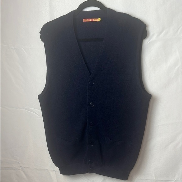 Kuna Alpaca Navy Blue V neck Button-Up Vest Cardigan with Pockets Size 1 Small - Picture 5 of 14